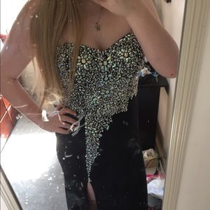 Holographic gem prom dress